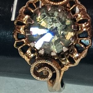 Vintage Ring With Green Gemstone/Georgian Revival Ring/1930s -1940s West Germany